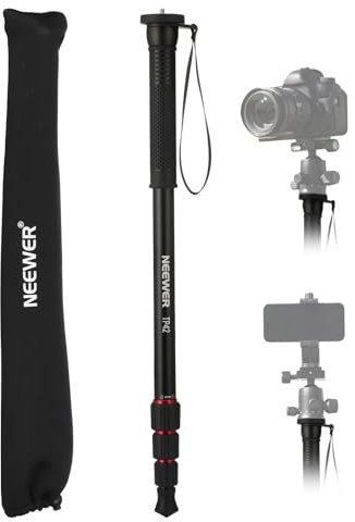 NEEWER 66.5 Camera Monopod Stand, Lightweight Aluminum Travel Monopod for DSLR Camcorder Photography & Video Recording, 1/4 & 3/8 Screw Adapter, Selfie Stick Trekking Pole, Max Load 22lb, TP42