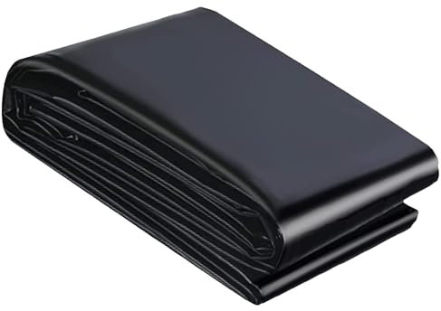 Bâche de bassin en polyéthylène haute densité noire - 4 x 9 m - Membrane imperméable préformée pour piscines de poissons, jardins, paysages et fontaines, doublure durable pour bassin extérieur