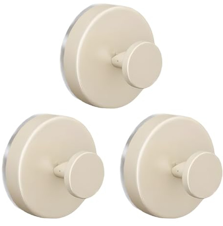 TENQUAN Crochet à Ventouse Porte-Serviettes Ventouses avec Crochets Extra Fort pour Salle de Bain Cuisine 3 Pièces Blanc Crème