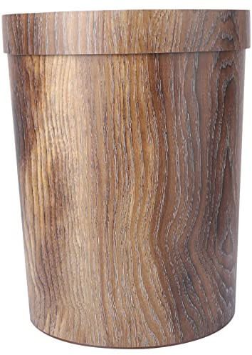 ABOOFAN Poubelle Corbeille à Papier Vintage Grain De Bois Imitation Bois 14 Litres Pp Sans Odeur Multifonction Pour Salon Chambre La Cuisine Salle De Bain Usage Domestique