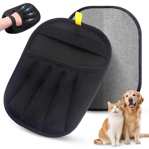 TORVEN Gant Anti Poils Animaux - Gant Poils Animaux pour Chiens et Chats, Grande Taille & Double Face Brosse & Statique Attrape & Réutilisable, Pour Canapé, Meubles,Tapis, Siège Auto (1)