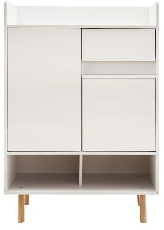 ureggvbu Schuhschrank Freistehender Schuhkommode Schuhkipper Mit Türen Flurschrank Schuhkipepr Aus Holz Mit Schubladen Für Eingangsbereich Und Flur 60 * 32 * 90cm Warmes Weiß
