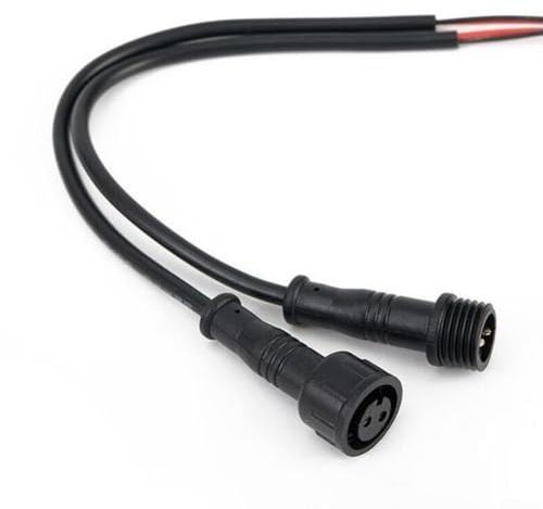 5 Pairs IP65 Waterproof Male and Female Cable Connectors 2-Pin or 3-Pin 22AWG, 20cm Length UL94V-0 Fire Retardant Suitable for DC 12V Power Transmission(black-2pin)