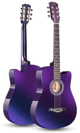41-Zoll-Akustikgitarren-Set Für Anfänger Und Erwachsene, Tutorial Für Anfänger Im Folk-Gitarrenspiel (Cutaway), Komplettes Starterset In Gigbag(Violett)