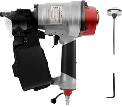 Pneumatic Siding Nailer - Handheld Air Framing Stapler Gun for Woodworking, Fences, Plywood, and Furniture, 25-57mm Siding Coil Nailer