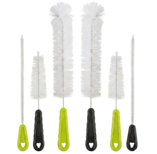 6 Pcs Water Bottle Brushes for Cleaning, 3-in-1 Water Bottle Cleaning Brush | 4.8 In/13 Inch Long Straw Brush Cleaner, Straw Cleaner Brushes for Cleaning Tumblers Baby Bottles & Mugs