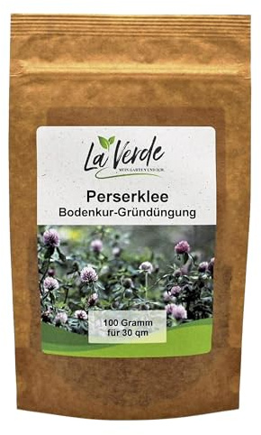 La Verde MEIN GARTEN UND ICH. Perserklee Samen 100g für 30m², Bodenkur und Gründüngung, bienenfreundlich und schnellwachsend, Saatgut ohne Gentechnik
