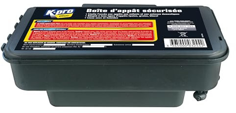 KPRO CHOC - Boite à Appât Rats et Souris - Lieux Secs et Humides - Réutilisable et Verrouillable - Technique Professionnelle - 1 Boite