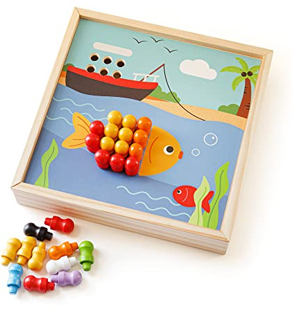 Bigjigs Toys, Seaside Art Peg Puzzle, Wooden Toys, Wooden Puzzles, Wooden Peg Puzzles, Toddler Wooden Puzzles, Toddler Puzzles, Wooden Jigsaws, Peg Board, Peg Board For Children