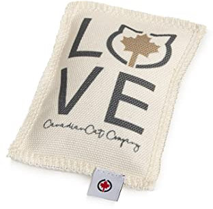 CanadianCat Company | Katzenkissen Love | beige-dunkelgrau | 5g Baldrian - Katzenspielzeug Schmusekissen