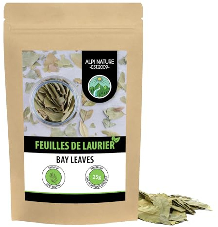Alpi Nature Hojas de Laurel Enteras 25g, Hojas Secas Enteras, Especia de Laurel para Cocinar