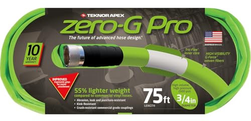 Teknor Apex zero-G NeverKink Durable Kink Free Garden Hoses (zero-G Pro, 3/4 x 75')