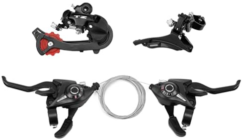 Kit de transmisión de Bicicleta de montaña de 21 velocidades: Kit de aleación de Aluminio Completo con desviadores y Traseros, joysticks, Cadena, Rueda Libre y cigüeñal | Mejora de la Bicicleta