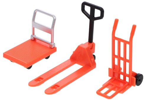 FRCOLOR Mini Chariot Élévateur Jouet et Outils de Chantier Miniatures pour Garçon et Filles, Petit Modèle Réduit Orange, Éducatif, Ludique, Adapté la Manipulation Enfantine, pour Jeux