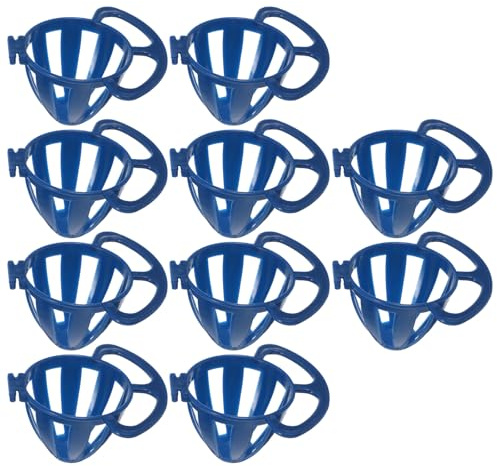 TOBBOMEY 10Pcs Hanging Bird Feeder Cups Multi Functional Fruit Vegetable Basket and Egg Holder for Small Birds Parakeets Cage Accessories