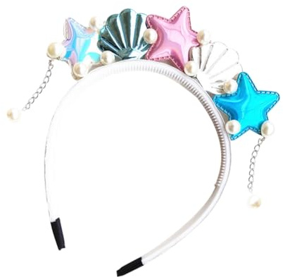 Beaupretty Diadema de Deformación Perlas para Ligera Creativo Accesorio Temática Oceánica Sirena y Figura Marina Niña Fiestas de Disfraces