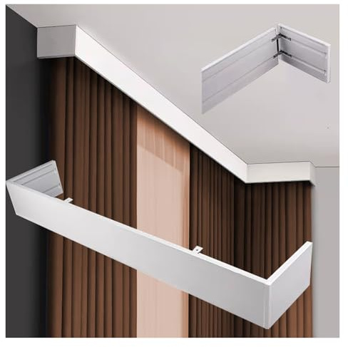 Heavy Duty White Curtain Valance Box, Ceiling Mount U-Shape Metal Cornice Board, No Track Required, 11.5ft/3.5m Cover for Home & Office Decor