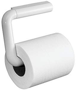 iDesign dévidoir Papier Toilette Pratique, Porte Papier WC Simple à Fixer au Mur, dérouleur Papier Toilette Discret en Plastique, Blanc