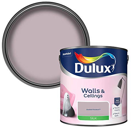 Dulux Silk Emulsion Paint For Walls And Ceilings - Dusted Fondant 2.5 Litres