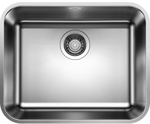 BLANCO SUPRA 500-U | Edelstahl Spüle | Einbauart: Unterbau | [53x43x18,4 cm] | für 60 cm breite Unterschränke | Widerstandsfähig gegenüber Kratzern | Großes Beckenvolumen