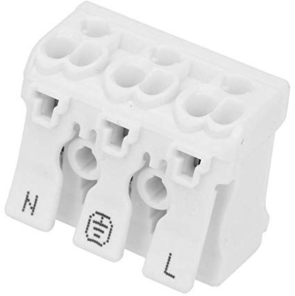 Davitu Terminals - 5pcs Wire Wiring Connector Cable Terminal Block Luster Terminal Light Clamp 3-pin for Power Supply Linking Lamps for Lighting