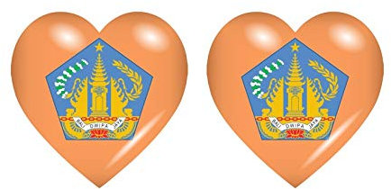 Akachafactory 2x Sticker flag vinyl country heart Bali indonesia