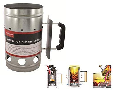 BBQ Barbecue Chimney Starter Quick Fire Start Grill Charcoal Burner Camp LightSteel Camping Fire Ignition Lighter Coal Fuel Burner Lighting Kit with Thermoplastic Handle