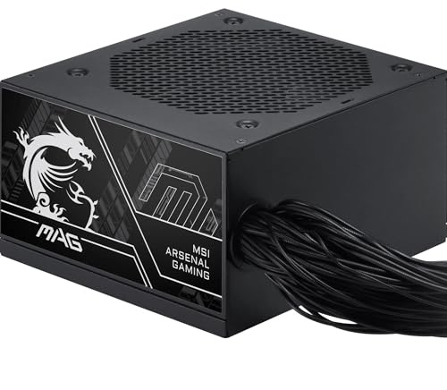 MSI MAG A650BN PCIE5 III Alimentation ATX 3.1, 80 Plus Bronze | 650W, compatible PCIe 5.1, connecteur natif 12V-2x6 bicolore, câbles gaufrés, garantie 5 ans