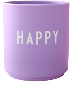 Design Letters Lieblingsbecher Violett HAPPY Tasse | Personalisierte Geschenke für Frauen & Männer | Geburtstag, Weihnachten, Hochzeitsgeschenk | Kaffeebecher Porzellan | Tasse mit Spruch 250 Ml