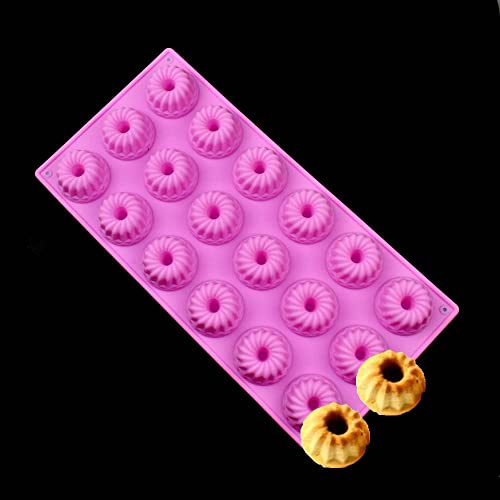 RELAND SUN 18 Cavity Silicone Muffin Chiffon Mold 3D Mini Savarin Cake Pan Donut Pudding Cupcake Mould DIY Pastry