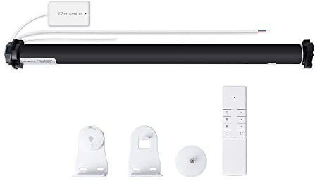 zemismart Matter Wifi Roller Shade Blinds Motor for 38 mm Tube work with Home App Control,Matter Tubular Roller Shutter Motor AC 220 V,Siri,Echo Voice,Homekit(1 way Remote)