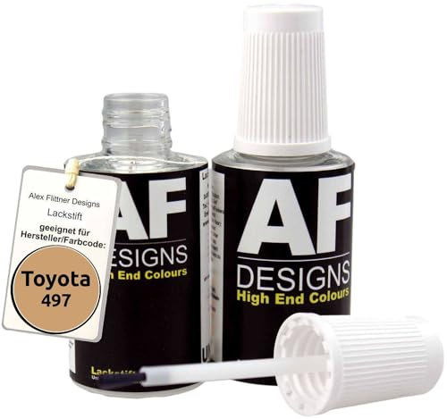 Alex Flittner Designs Lackstift Set kompatibel mit Toyota 497 Beige schnelltrocknend 2x20ml Autolack