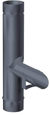 SAREI Regenrohrklappe für Dachrinne, anthrazit, Fallrohrklappe aus Aluminium, Regenwasserklappe, Wasser sparen, Regen nutzen, 80 mm Nennweite