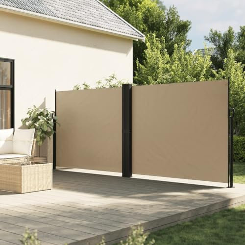 Juroupi Seitenmarkise Ausziehbar Sichtschutz Garten Sichtschutz Ausziehbar Balkon Seitenmarkise Beige 160x1200 cm
