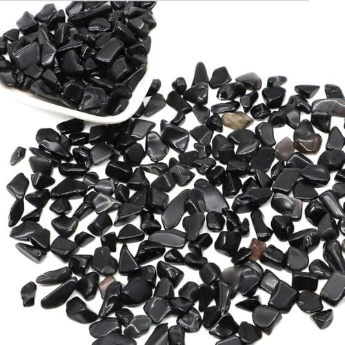 Natursteine, Kies, Kristalle, Splitter, Quarzmineralien, Reiki-Heilung, getrommelte Achatproben, Edelsteine, Heimaquarium-Dekor, DIY-Bastelarbeiten, Schwarzer Obsidia