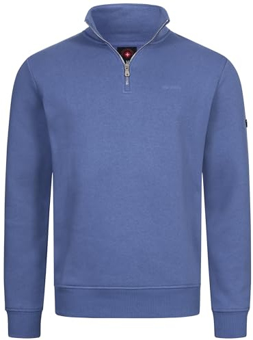 Höhenhorn Troiberg Herren Pullover 1/4 Zip Sweatshirt Blau Gr. L