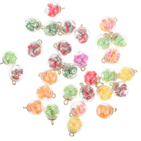 DIYEAH 30st Anhänger Zubehör Kugel-perlen-kette, Bunt Charme Goldperlen Zur Herstellung Von Armbändern Sportliche Reize Kugelkette Mit Ovalem Stab Gänseblümchen-halskette Schmuck Glas