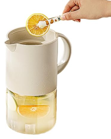 Glass Pitcher With Lid, Refrigerator Friendly Jug, Easy Clean Heat Resistant Design, Airtight Beverage Dispenser, Iced Drink Serveware, 1500ml Capacity, 9.06x7.6x4.72 Inches