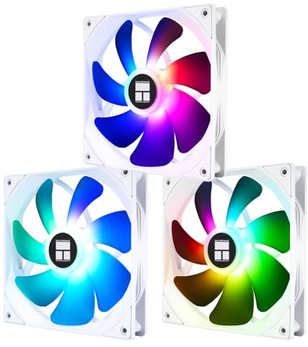 Thermalright TL-C14CW-S X3 Lot de 3 ventilateurs de processeur silencieux, 1500 tr/min, 14 cm, ventilateur de refroidissement pour boîtier d'ordinateur, blanc
