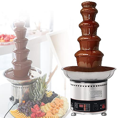 HQYMXYGEUR 7 Tier Chocolate Fondue Fountain Machine,Stainless Steel Commercial Chocolate Fountain for Party Wedding Restaurant,Strawberries,Cherries