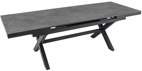 Riess Ambiente Ausziehbarer Outdoor Esstisch Empire - anthrazit - 180-240cm - Keramik anthrazit Gartentisch wetterfest