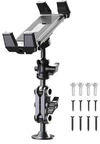 LYEAA Soporte de Tableta de Servicio Pesado Desgaste Resistía al Aluminio Base Base Phone Rack 360 Grados Rotables 2 etapas de 2 etapas Camiones para Bicicletas de automóviles Camiones