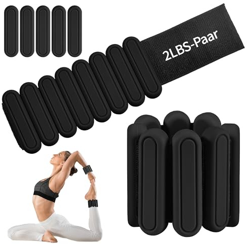 Chumix Verstellbare Handgelenkgewichte 2 Stück (Je 0.45kg / 0.9kg), Tragbare Gewichtsmanschetten mit Klettverschluss Gewichte für Arme und Beine, Ankle Weights für Pilates, Yoga, Tanz, Aerobic