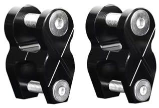 Adaptateur de rehaussement d'amortisseur arrière de moto, convertisseur d'extrémité ronde vers extrémité de fourche,pièce de modification d'amortisseur arrière de vélo(Black 1 pair)