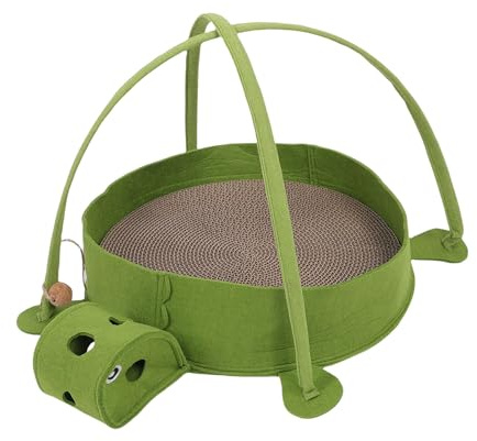 Jiawu Hamaca Ancha con Tablero Rascador para Gatos, Cuenco Ondulado Extraíble para Tablero Rascador de Gatos para Gatitos Que Juegan en Casa