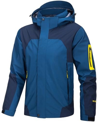 PADOLA Veste Imperméable Homme Randonnée Softshell Coupe Vent Respirant Vestes de Pluie Patchwork Blouson Automne Veste mi saison Vélo Blousons Fonctionnelle Manteau Veste de Travail