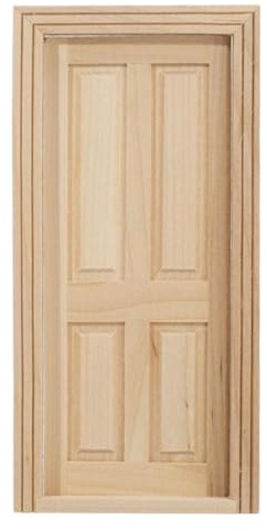 Cenifin Accessoires de maison de poupée en bois naturel à toucher Fenêtre de porte non peinte pour l'artisanat et le modélisme. Main sur porte et fenêtre de maison de poupée en bois