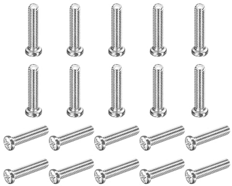 QUARKZMAN 50 Pcs Viti A Testa Piatta Phillips M3.5x16-0.6mm, Acciaio Al Carbonio Filettatura Completa