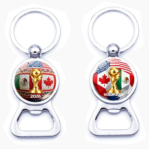 2 Pcs World Cup Football 2026 Bottle Opener Key Chain Portable for Like Alcohol and Beverages Men and Women Friend Colleague Family Fans Gift for Parties Gatherings Alcohol and Beverages