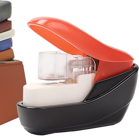 Stapleless Paper Stapler - Compact Binding Machine, Handheld Stapling Tool | Innovative Metal Free Document Fastener, Safe Effortless Kids Student Classroom Supply for Four Sheet Capacity